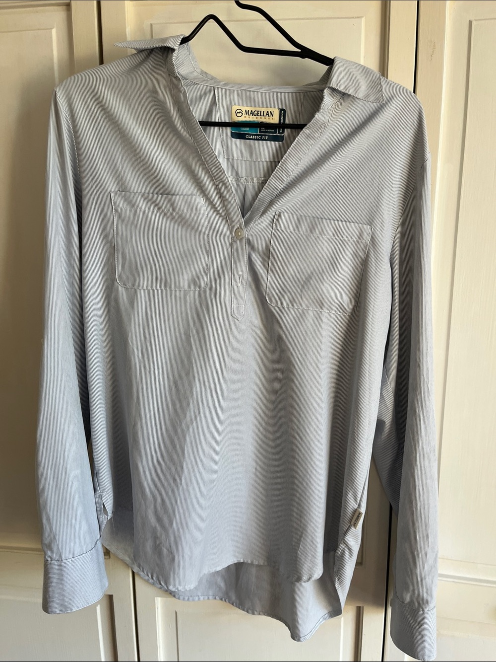 Magellan Outdoors Light Blue Men’s Casual Button-Down Pullover Shirt